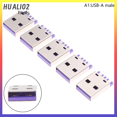 HUALI02 อะแดปเตอร์12 24พินตัวเมีย ตัวผู้ต่อกับลวดและสายเคเบิลรองรับบอร์ด PCB 5ชิ้น USB 3.1ชนิด C