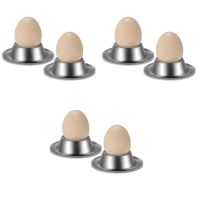 Egg Cup Holder Set of 6 Pack,Stainless Steel Egg Cups Plates Tableware Holder for Hard Soft Boiled Egg,Kitchen Display