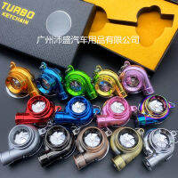 Cross-Border Auto Turbo Keychain Creative LED Modification keychain Supercharged Keychain Pendant