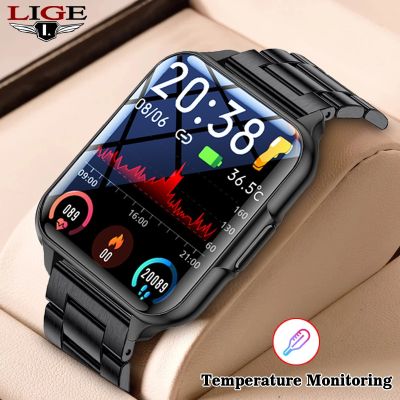 ZZOOI LIGE Smartwatch Body Temperature Monitoring IP68 Waterproof Watch Heart Rate Dial Wallpaper Sports Fitness Tracker Smart Watches