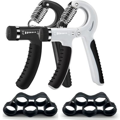 Grip Strength Trainer, Non-Slip Grips Silicone Finger Exerciser,Hand Grip Strengthener, Adjustable Resistance 11-132Lbs