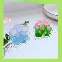 【jw】┇  2 Pcs Pack Multicolor Flowers Binder Clip Planner Paper Clamp Office Supplies School Stationery