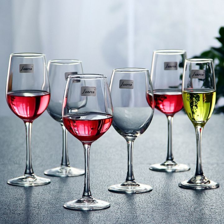 premium Wine Glasses Set - Contemporary Stemware Goblet 10oz lead -free ...