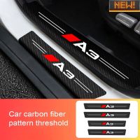 Suitable for Audi A3 car doorsill bar Welcome pedal Anti scratch and anti kick carbon fiber interior protection sticker Pedal Accessories