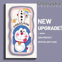 เคส Chenyyyka สำหรับ OPPO Reno 2F Reno 2Z การ์ตูนน่ารักลายโดราเอมอนใหม่ Colour มาการอนคลื่นขอบกันกระแทกแบบใสนิ่มเคสมือถือโปร่งใสลายกล้องถ่ายรูปที่สร้างสรรค์เคสซิลิกาเจลฝาครอบป้องกัน