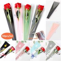 50pcs/Lot Rose Packaging Bag Single Flower Packaging Single Rose Flower Gift Wrapping Paper Wedding Floral Package Supplies Gift Wrapping  Bags