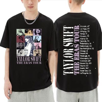 Hot Sale Taylor The Eras Tour 2023 World Tour Double Sided Print T Shirts Streetwear Men Women Hip Hop Short Sleeve T-shirt Tops