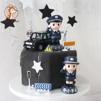 【CW】▽  Toppers Policewoman Male policeman Plane handcuffs Call machine Decoration Happy Birthday Kids Boy Gifts