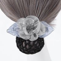 Korean version of professional head flower tulle flower stewardess nurse hair set professional hair net exquisite hair accessories