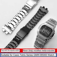 Suitable for G-SHOCK Casio Small Silver Block 3459 GMW-B5000 Precision Steel Watch Band Solid Stainless Steel Band