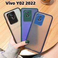 เคสโทรศัพท์ซิลิโคนสำหรับ Vivo Y02 4G Y 02 VivoY02 2022ผิวด้านโปร่งใสหรูหราเคส PC แบบแข็งชั้นกันกระแทกโทรศัพท์ฝาหลังป้องกันเลนส์กล้อง