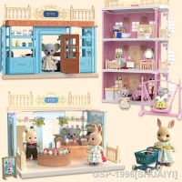 SHUAIYI บ้านตุ๊กตาบ้านตุ๊กตา DIY เมือง Banheiro Cozinha Quarto Brinquedos Para Crianças Edativos Menina