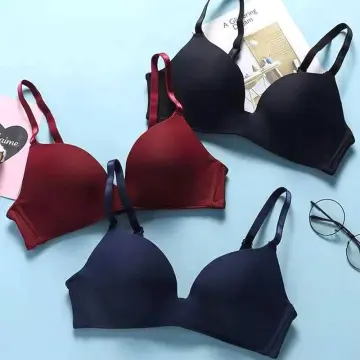 Shop Wireless Push Up Bra Small Chest Gather Girl Simple Bra with