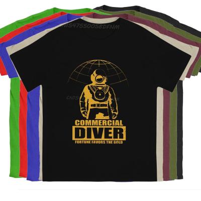 Dive Scuba Diving Male T Shirt Commercial Diver Yellow Fashion Men T-shirts Harajuku Streetwear Oversized T-shirt Men Clothings