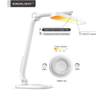 รีโมทคอนล Led โคมไฟตั้งโต๊ะอ่านหนังสือ7W (Usbstepless Dimmingled โคมไฟตั้งโต๊ะ5ระดับอุณหภูมิสีเปลี่ยน) *