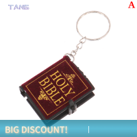 ?【Lowest price】TANG ใหม่พิเศษ MINI Holy Bible พวงกุญแจภาษาอังกฤษศาสนาขนาดเล็กพวงกุญแจกระดาษ