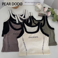 PEAR DODO แฟชั่นเกาหลีรอบคอแขนกุดเชือกแขวนเสื้อกั๊ก