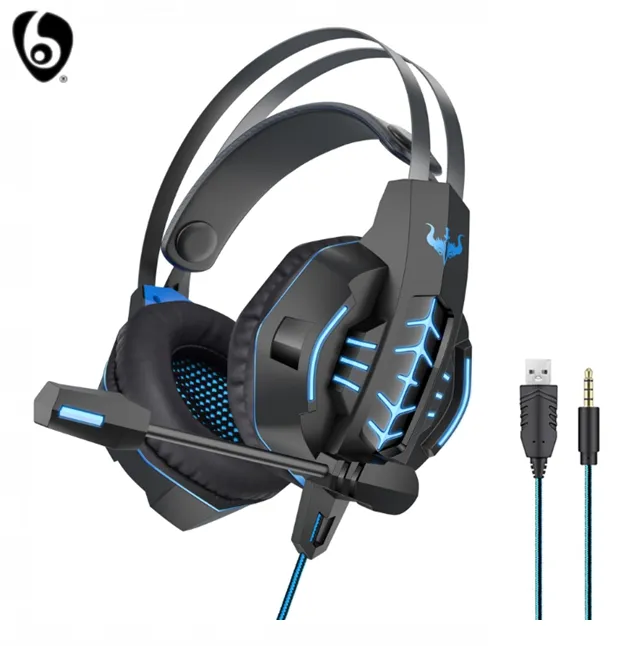 OVLENG GT63 Ergonomic LED Wired Gaming USB+ 3.5mm Jack Headphone with