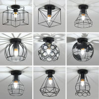 Retro Loft Home Industrial Lighting Modern Ceiling Lamp LED Black Metal Lamps For Kitchen Living Room Bedroom Aisle Restaurant