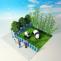 [COD] miniature model diy hand-assembled panda paradise package Childrens Day gift for boys and girls