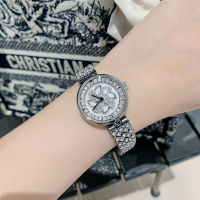 dinimi นาฬิกาผู้หญิง f Windmill Rhinestone ระยิบระยับอารมณ์เรียบง่ายหน้าปัดขนาดเล็กนาฬิกาผู้หญิงกลุ่มเล็กหรูหราราคาเบาๆของฝรั่งเศส