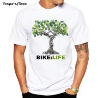 Art Geek Style Tops Tee Clothes Creative Life Tree T-Shirt Summer MenS Personality Bicycle Design Printed T Shirt