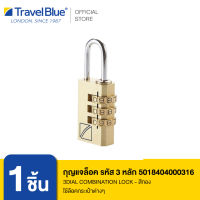 Travel Blue กุญแจล็อค Password รหัส 3 หลัก รุ่น 031 3 Dial Combination Lock - สีทอง