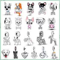 【CC】❍  925 Sterling Dog Charms Schnauzer French Bulldog Bead Original Pendant Jewelry