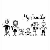 【cw】Family Car Decal Window Sticker Stick Figure Kid Baby Cat Dog Bumper My Mom 1Pchot