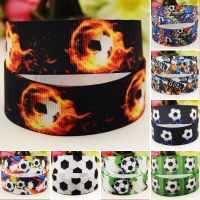 22mm 25mm 38mm 75mm Football Cartoon printed Grosgrain Ribbon party decoration 10 Yards Gift Wrapping  Bags