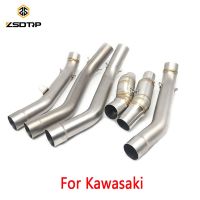 ZSDTRP Motorcycle Exhaust Middle Pipe Stainless Connecting Tube For Kawasaki Z750 Z800 Z1000 ZX6R ZX10R 2007-2016