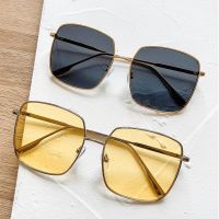 OLOPKY Luxury Meatl Frame Sunglasses Women Oversized Gradient Sun Glasses Women/Men Square Glasses Vintage Gafas De Sol Mujer