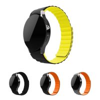 ✧∋ Do Samsung Galaxy Watch 3 42mm 41mm magnetyczny silikonowy modny pasek do Huami Amazfit BIP GTS inteligentny zegarek dwukolorowy nadgarstek