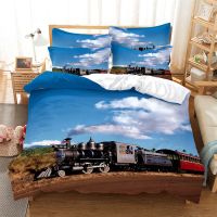 Train 3D Digital Bedding Sets Home Bedclothes Super King Cover Pillowcase Comforter Textiles Bedding Set bed cover set