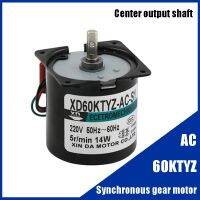 มอเตอร์ไฟฟ้าไมโคร Motor Listrik AC 60KTYZ แบบซิงโครนัสมอเตอร์แม่เหล็กถาวร220V 110V 14W เกียร์เดินหน้าและถอยหลัง