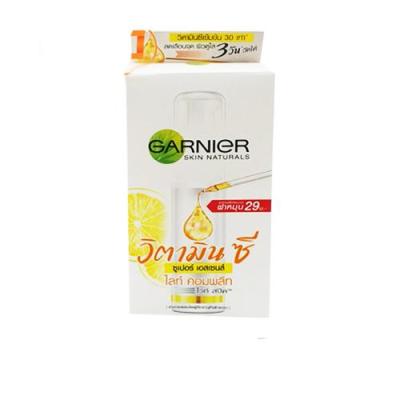 Garnier skin naturals light complete yuzu vitamin c super essence การ์นิเย่ สกิน แนทเชอรัลส์ ไลท์ คอมพลีท ยูซุ วิตามินซี ซูเปอร์ เอสเซนส์ 1 กล่อง 6 ซอง