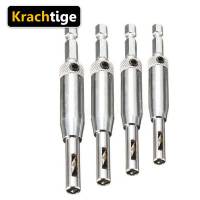 Krachtige 4ชิ้นเครื่องมือหัวเจาะเครื่องเจาะรู Hss บานพับศูนย์กลางตัวเองฮาร์ดแวร์ดอกสว่านตั้งตู้ประตู5/64 "7/64" 9/64 "11/64"