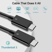 Thunderbolt 3.0 Cable 40Gbps Thunderbolt 3ถึง Thunderbolt 3สาย USB-C การถ่ายโอนข้อมูลและสายชาร์จที่เข้ากันได้สำหรับท่าเรือสถานี