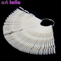 150pcs Nail Art Fan Shape Display Natural Chart Gel Polish Coloring Sample Practice Training False Nail With Removable R