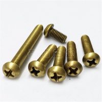 100pcs M4 Brass Screw Round Pan Head Copper Screw Cross Recessed Phillips Copper Bolt M4x5/6/8/10/12/16/20/25/30mm