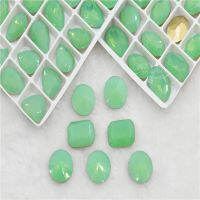 Green Opal High Quality K9 Rivoli teardrop oval Diy crafts Handicraft accessories For decor beads