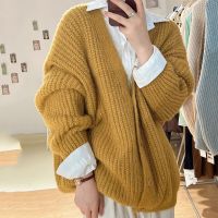 ▧ Rimocy V Neck Womens Oversize Cardigan Korean Fashion Sleeve Sweater Jacket Breasted Cardigans