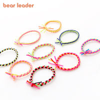 Bear Leader สำหรับเด็กผมเชือกผูกผมมิกกี้สีลูกอมยางรัดเนคไทหนังยางรัดผมเครื่องประดับผม (สุ่มสีหนึ่งชิ้น)