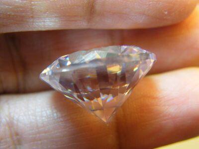 CZ คิวบิกเซอร์โคเนีย เพชรรัสเซีย Cubic Zirconia  รูป กลม สีขาว WHITE American diamond stone ROUNDP SHAPE 10.00 MM WHITE ( 1 PCS เม็ด )