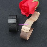 Suitable For CITOLE Watch Strap Quartz Mechanical Stainless Steel Ultra-Thin Milan Mesh Metal Chain 20 0705