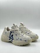 Giày MLB Bigball Chunky Saffiano Dia Monogram Los Angeles Dodgers Ivory