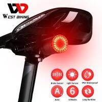 WEST BIKING Smart LED Bicycle Tail Light  Auto Start/Stop USB Rechargeable Waterproof Bike Brake Sensing Safety Warning Light Lights Reflectors