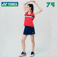 จุดสินค้า Yonex แบดมินตันเสื้อผ้า YY75ครบรอบหญิงเสื้อกั๊ก20627AEX เสื้อกีฬาแขนสั้นแห้งเร็วขนาดใหญ่