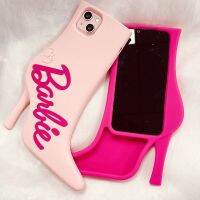 เคสโทรศัพท์มือถือ Barbie สุดสร้างสรรค์สุดน่ารัก11 12 13 14 Pro Max โมเดลรองเท้าส้นสูงอนิเมะการ์ตูนฝาครอบป้องกันของเล่นของขวัญ