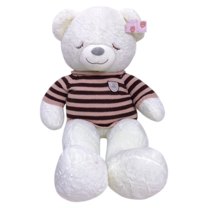 radatoys-ตุ๊กตาหมีตัวใหญ่-หมีจัมโบ้-ตุ๊กตาหมีหลับ-sleepy-bear-สีขาว-ใส่เสื้อไหมพรม-ขนาด-1-3-เมตร-น่ารัน่ากอด-พร้อมส่ง-ของขวัญ-ของขวัญให้แฟน